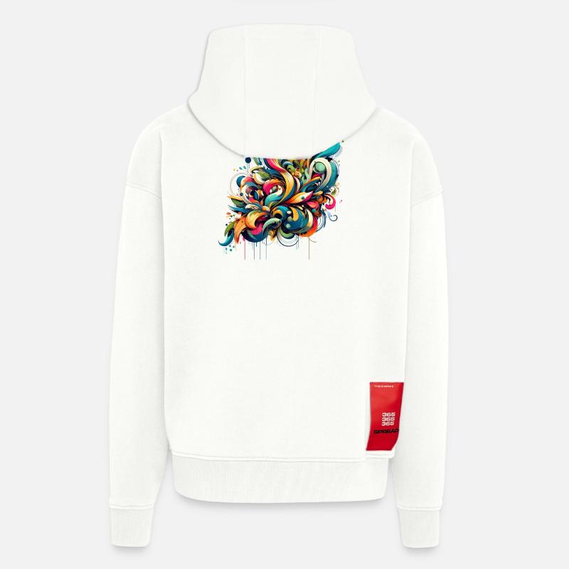 Coole florale dynamische Graffiti-Illustration - Zip Hoodie - made by SPREAD - OFF WHITE