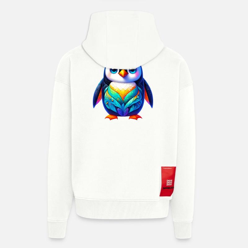 Pingouin - Veste à capuche bio épaisse oversize fabriqué en UE - OFF WHITE