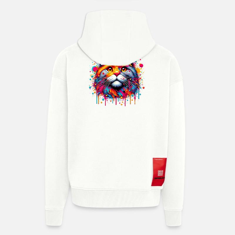 Cat - Zip Hoodie - made by SPREAD - OFF WHITE