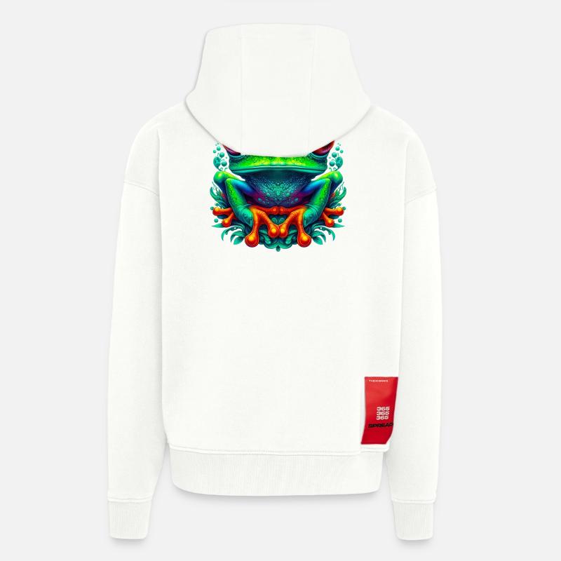 Grenouille - Veste à capuche bio épaisse oversize fabriqué en UE - OFF WHITE