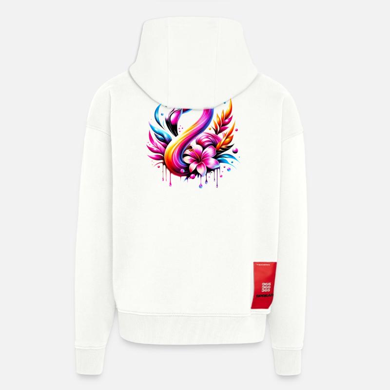 Flamant - Veste à capuche bio épaisse oversize fabriqué en UE - OFF WHITE