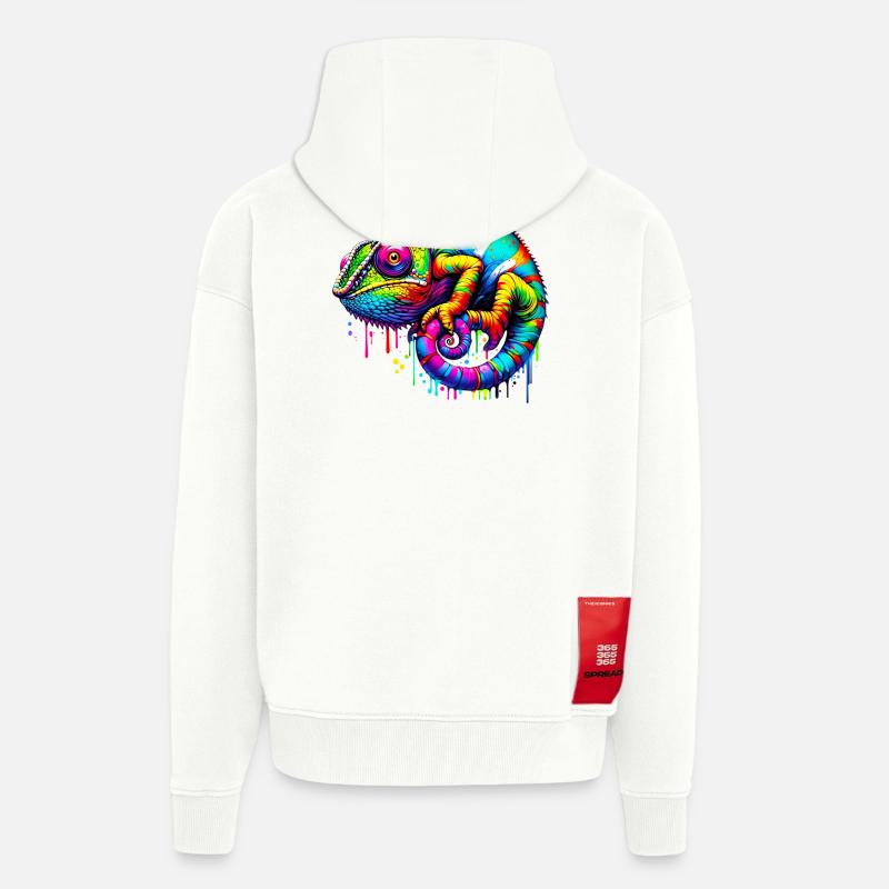 Caméléon - Veste à capuche bio épaisse oversize fabriqué en UE - OFF WHITE