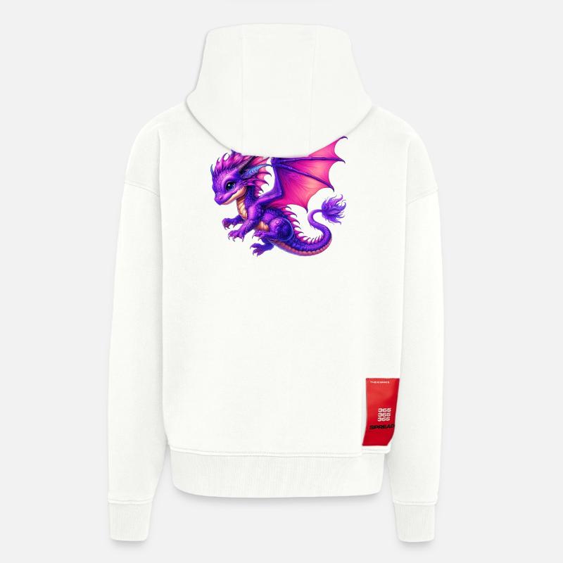 Dragon - Veste à capuche bio épaisse oversize fabriqué en UE - OFF WHITE