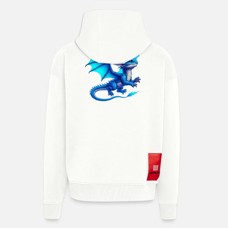 Dragon - Veste à capuche bio épaisse oversize fabriqué en UE - OFF WHITE