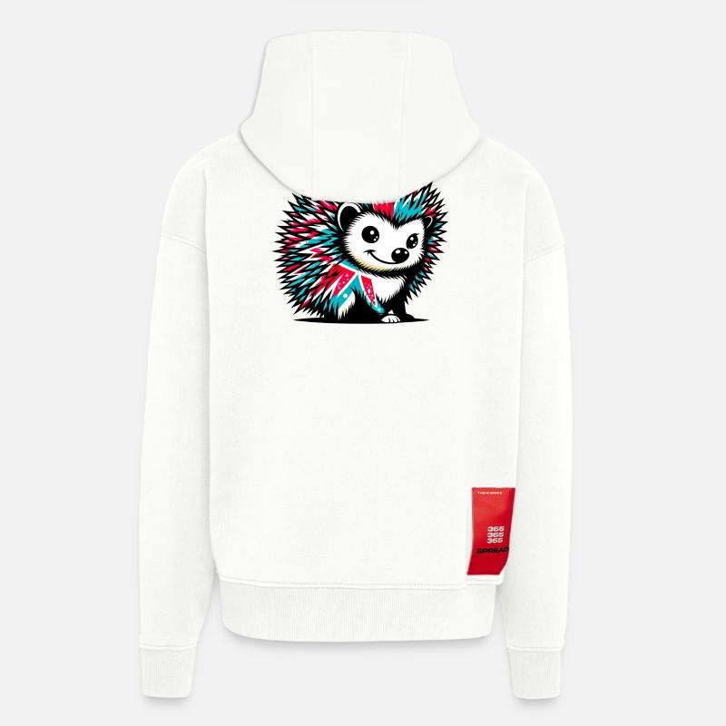 Hérisson - Veste à capuche bio épaisse oversize fabriqué en UE - OFF WHITE