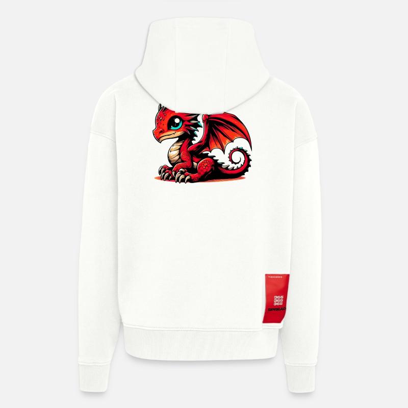 Dragon - Veste à capuche bio épaisse oversize fabriqué en UE - OFF WHITE