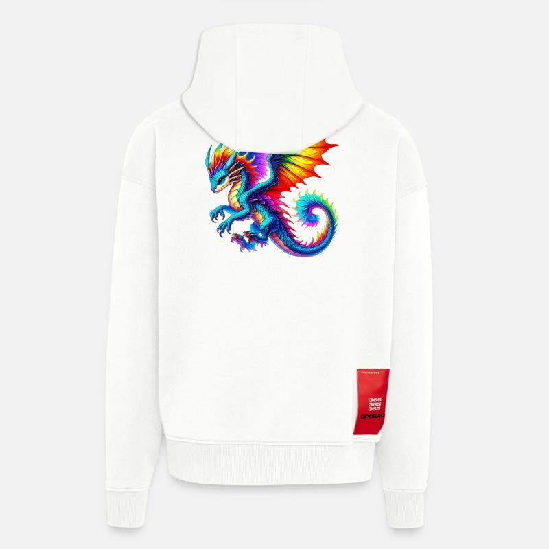 Dragon - Veste à capuche bio épaisse oversize fabriqué en UE - OFF WHITE