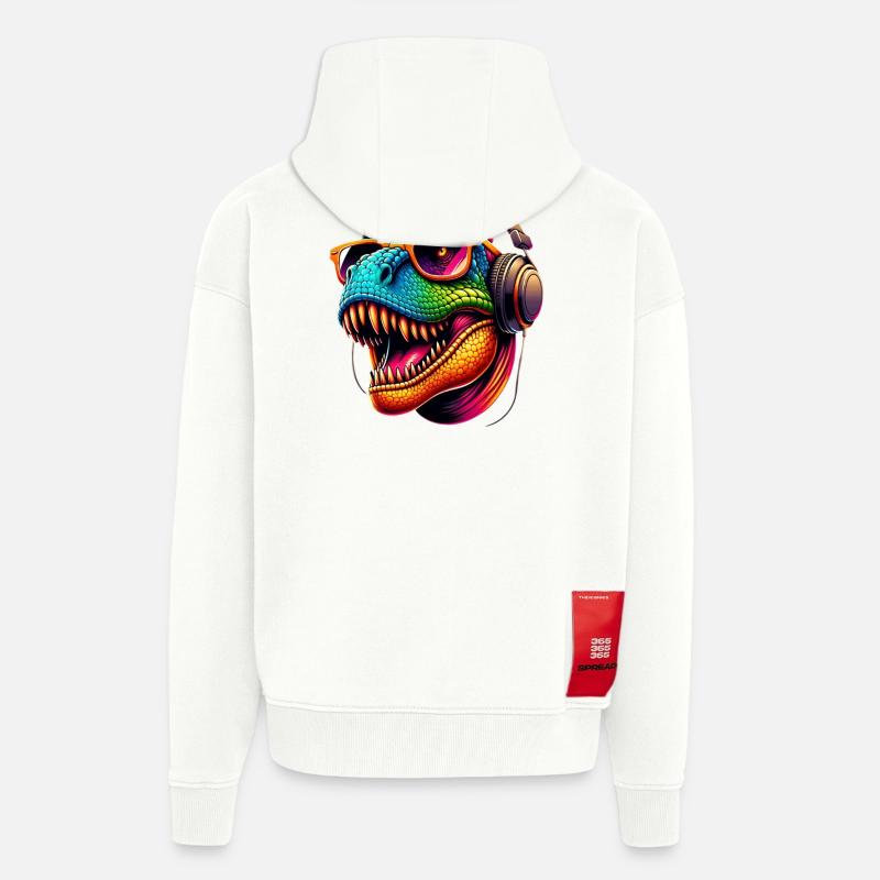 Dino DJ Stil - Zip Hoodie - made by SPREAD - OFF WHITE