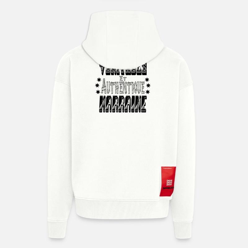 La Véritable et Authentique Marraine - Veste à capuche bio épaisse oversize fabriqué en UE - OFF WHITE