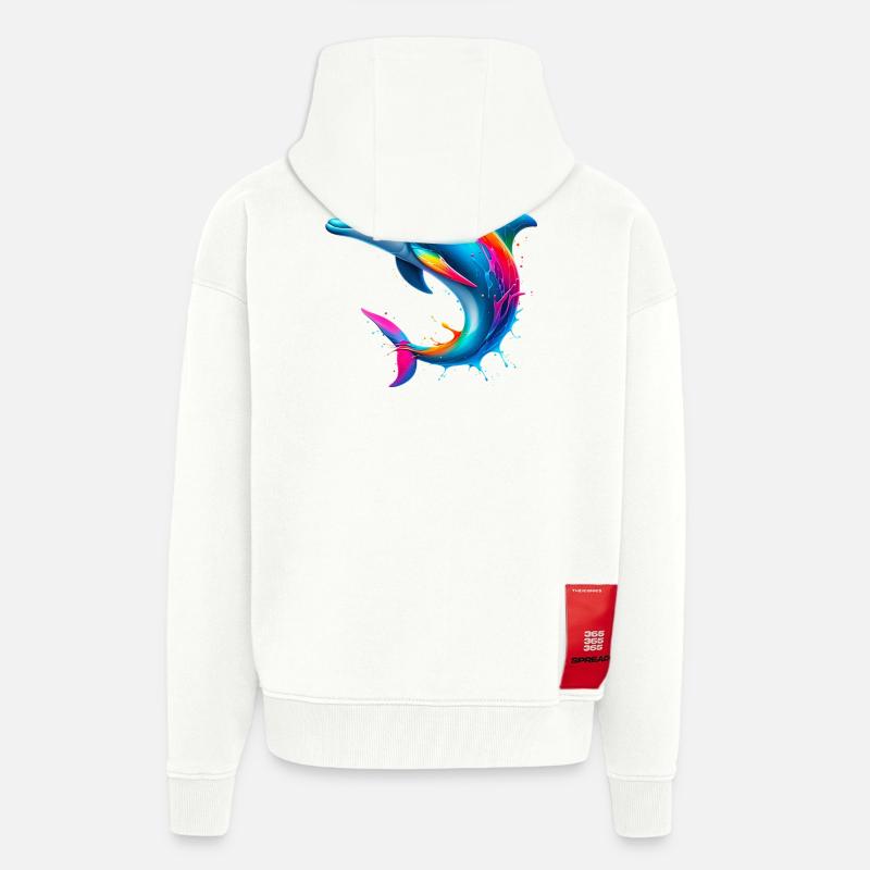 Dolphin - Zip Hoodie - made by SPREAD - OFF WHITE