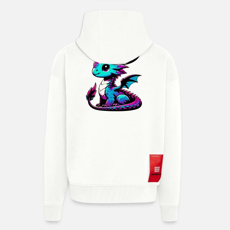 Dragon - Veste à capuche bio épaisse oversize fabriqué en UE - OFF WHITE