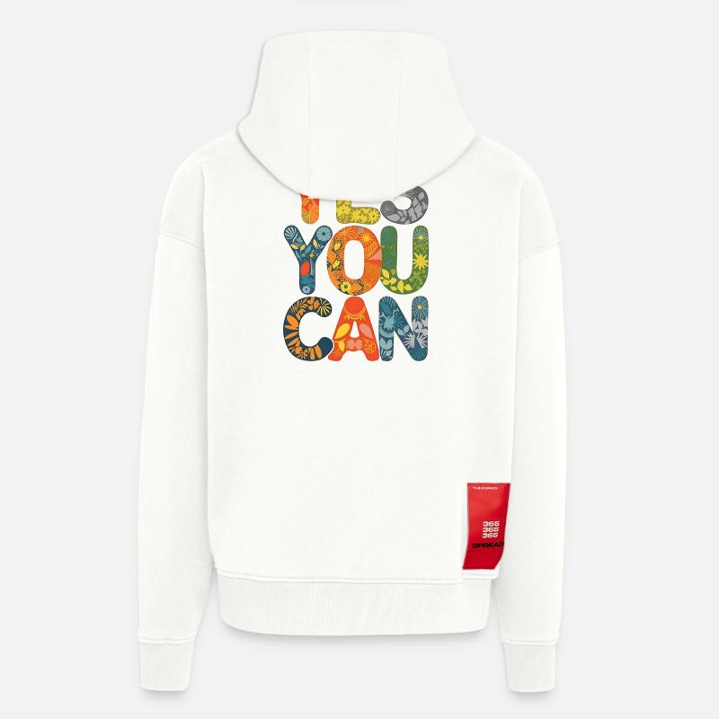 Conception d’anniversaire de joyeuse amitié - Veste à capuche bio épaisse oversize fabriqué en UE - OFF WHITE