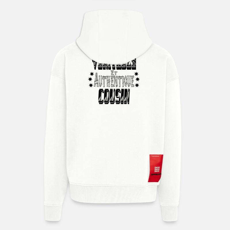 Le Véritable et Authentique Cousin - Veste à capuche bio épaisse oversize fabriqué en UE - OFF WHITE