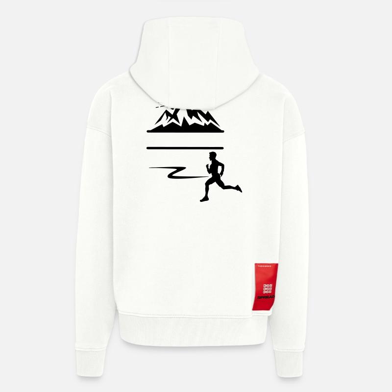 Runner Man Berge - Zip Hoodie - made by SPREAD - OFF WHITE