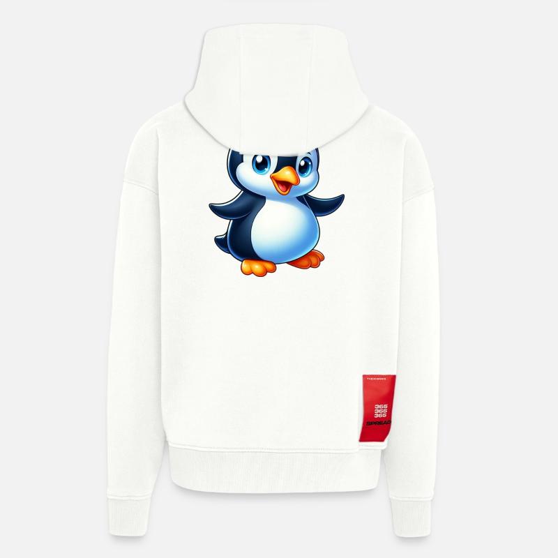 Pingouin - Veste à capuche bio épaisse oversize fabriqué en UE - OFF WHITE