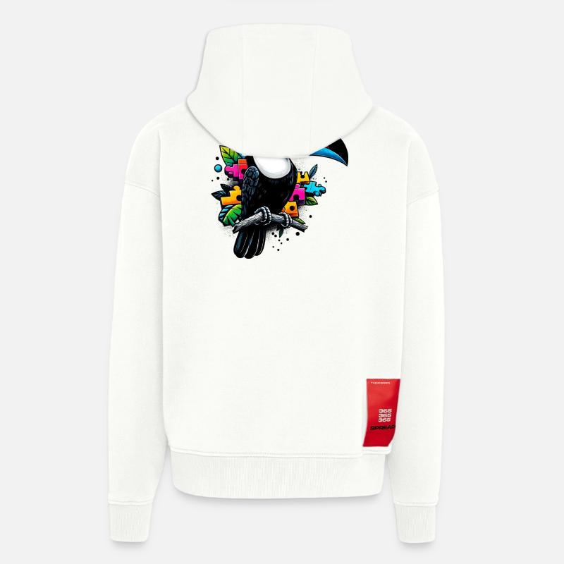 Toucan - Veste à capuche bio épaisse oversize fabriqué en UE - OFF WHITE