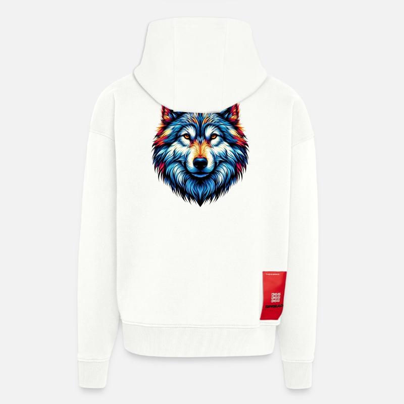 Wolf - Zip Hoodie - made by SPREAD - OFF WHITE