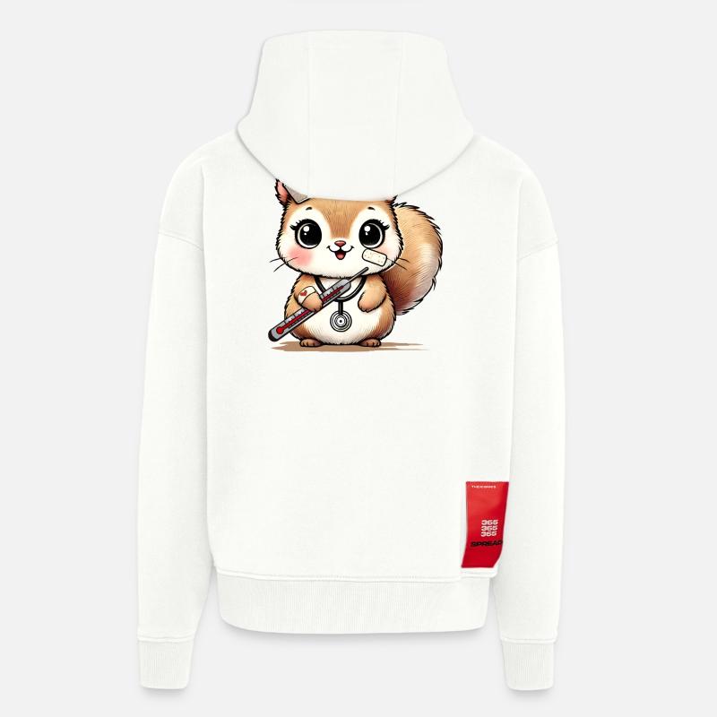 Bezauberndes Eichhörnchen als Krankenschwester - Zip Hoodie - made by SPREAD - OFF WHITE