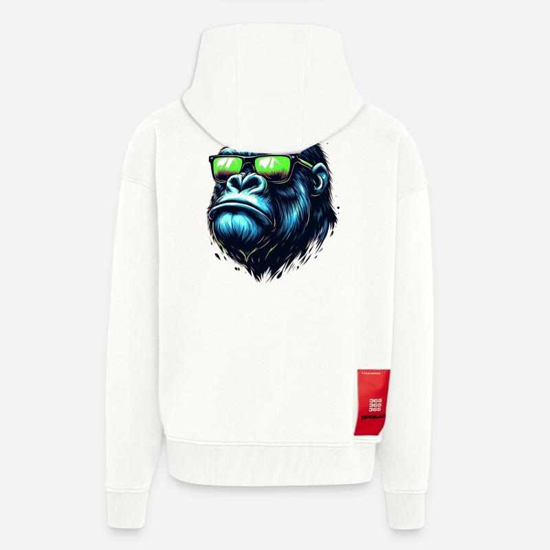 Gorilla - Zip Hoodie - made by SPREAD - OFF WHITE