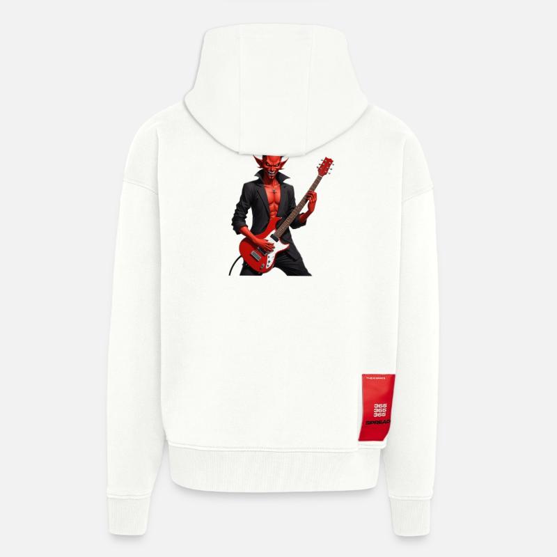 Teufel mit roter E-Gitarre - Zip Hoodie - made by SPREAD - OFF WHITE