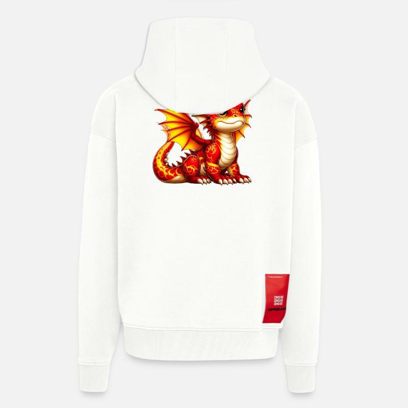 Dragon - Veste à capuche bio épaisse oversize fabriqué en UE - OFF WHITE