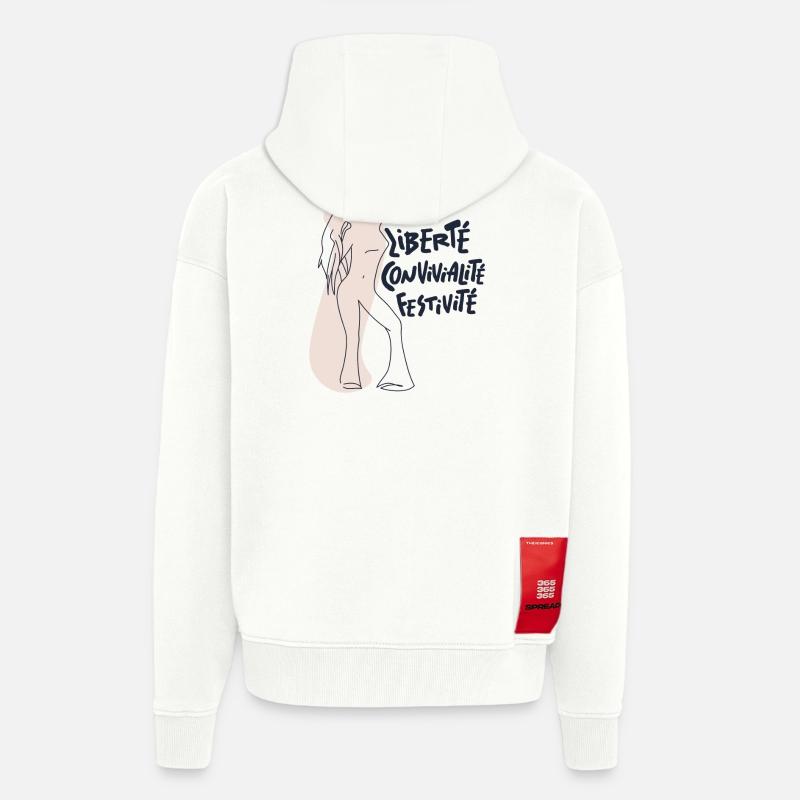 Fühl dich frei Mädchen - Zip Hoodie - made by SPREAD - OFF WHITE