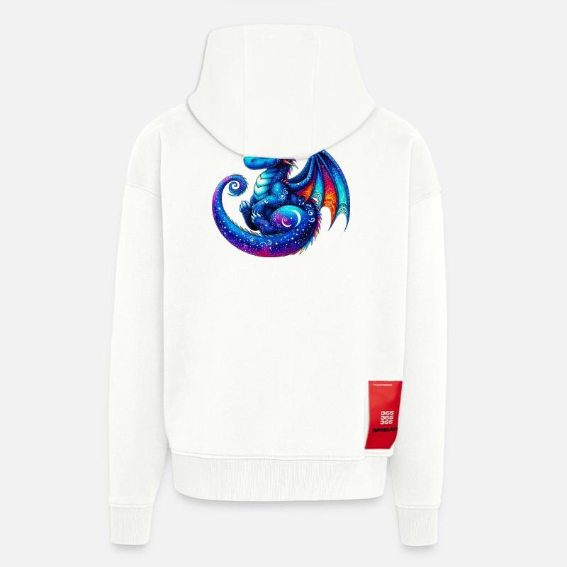 Dragon - Veste à capuche bio épaisse oversize fabriqué en UE - OFF WHITE