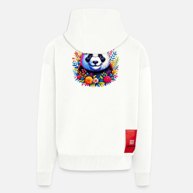 Panda - Veste à capuche bio épaisse oversize fabriqué en UE - OFF WHITE