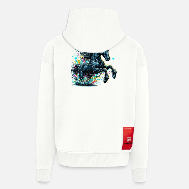 Cheval - Veste à capuche bio épaisse oversize fabriqué en UE - OFF WHITE