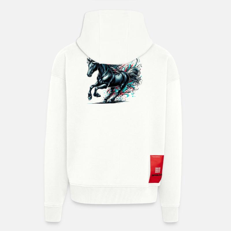 Cheval - Veste à capuche bio épaisse oversize fabriqué en UE - OFF WHITE