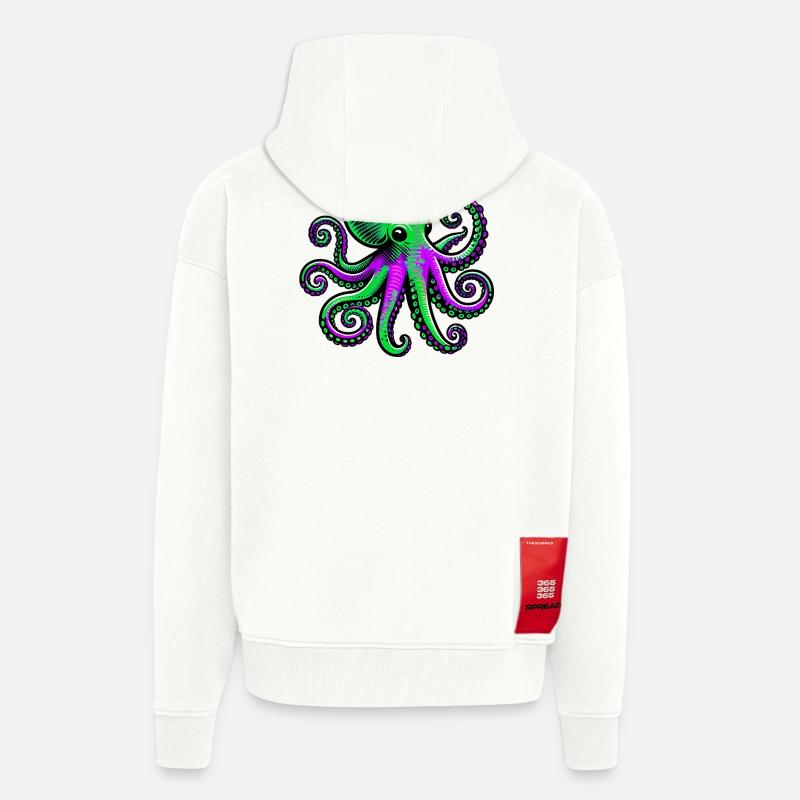 Krake - Zip Hoodie - made by SPREAD - OFF WHITE