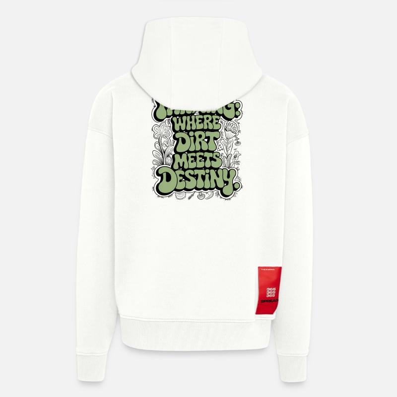FARMING: WHERE DIRT MEETS DESTINY - Zip Hoodie - made by SPREAD - OFF WHITE