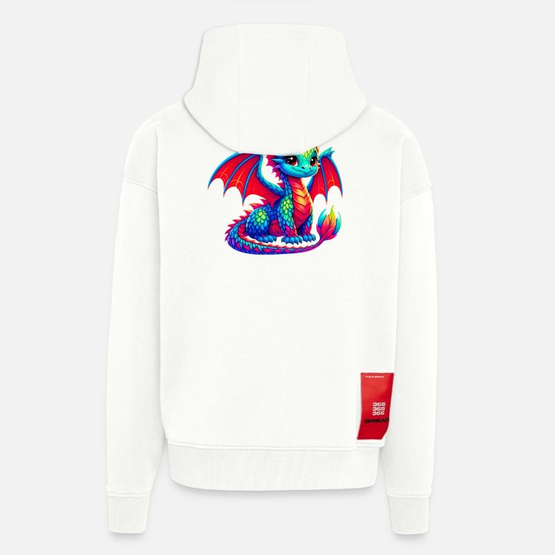Dragon - Veste à capuche bio épaisse oversize fabriqué en UE - OFF WHITE