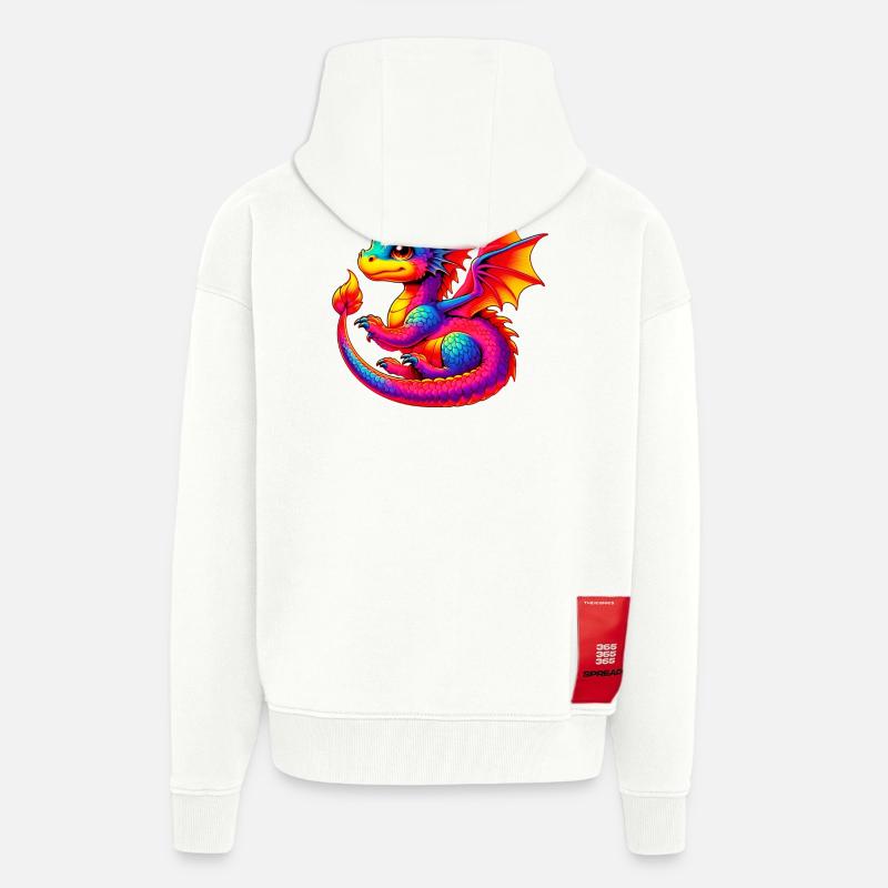 Dragon - Veste à capuche bio épaisse oversize fabriqué en UE - OFF WHITE