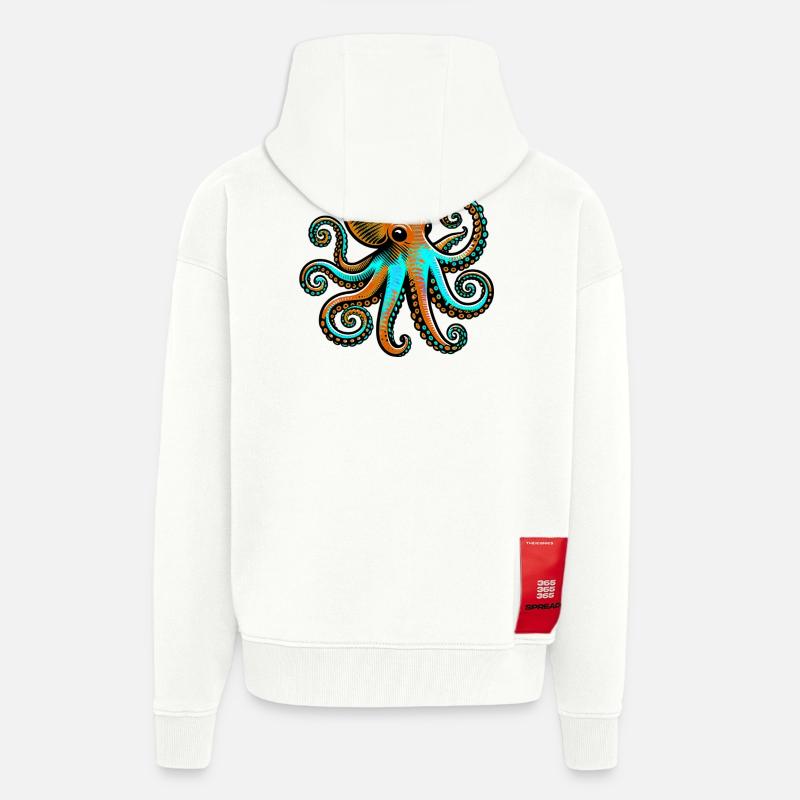 Octopus - Zip Hoodie - made by SPREAD - OFF WHITE