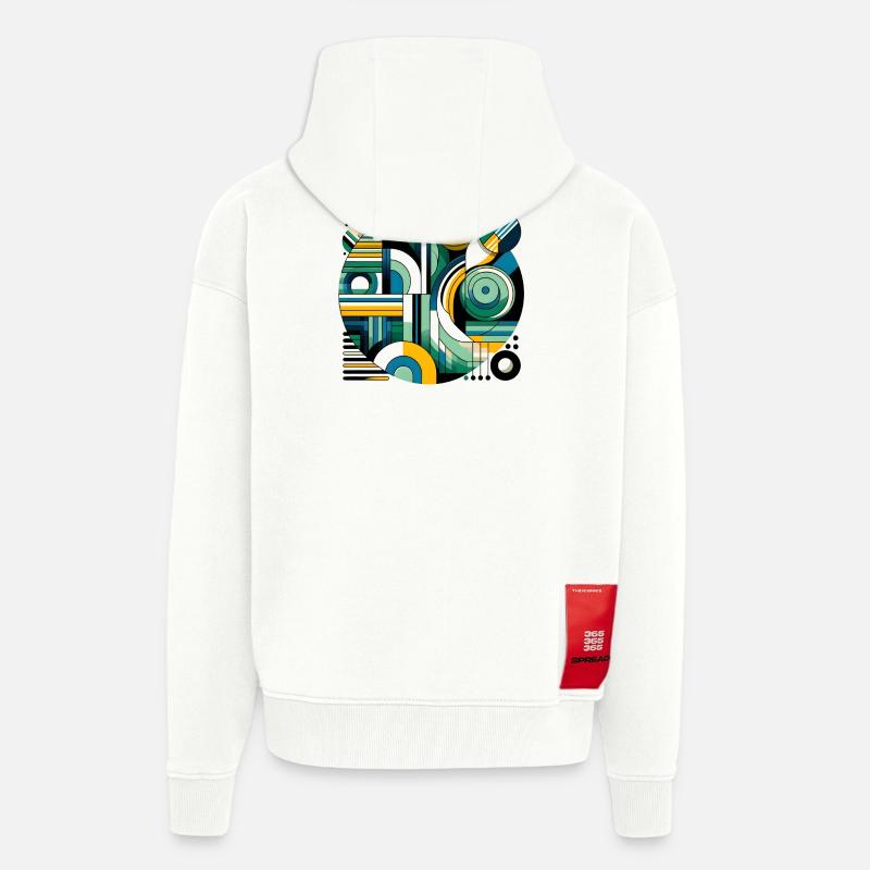 Neon Geometry — Retro Pulse - Zip Hoodie - made by SPREAD - OFF WHITE