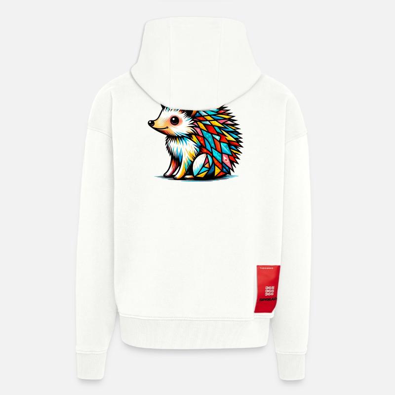 Hérisson - Veste à capuche bio épaisse oversize fabriqué en UE - OFF WHITE