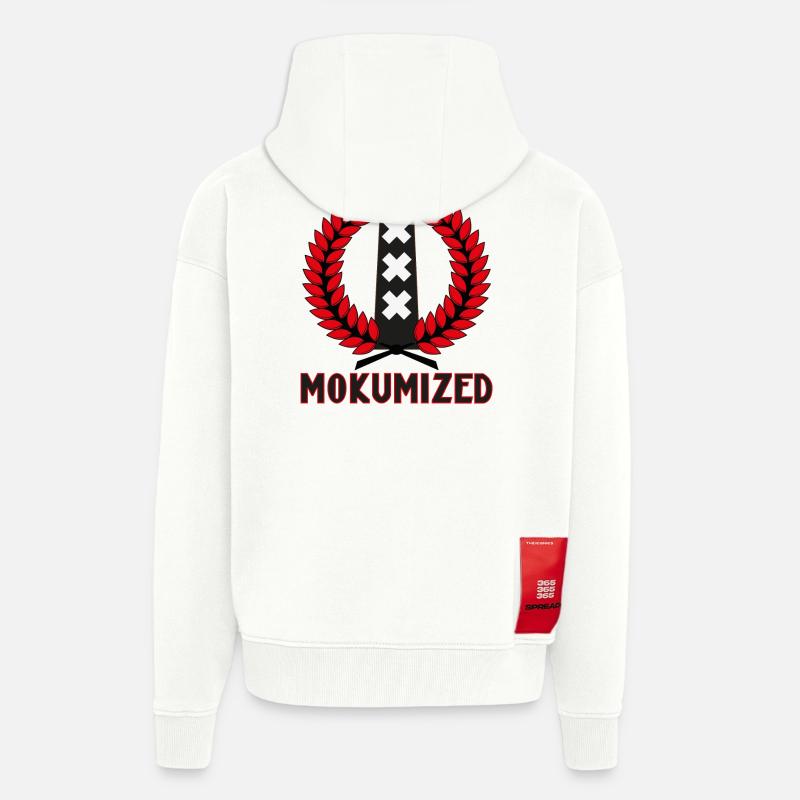 Mokumisé - Veste à capuche bio épaisse oversize fabriqué en UE - OFF WHITE