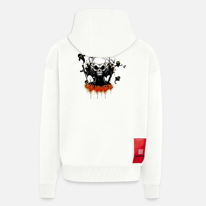 Skull with sharp teeth - Zip Hoodie - made by SPREAD - OFF WHITE