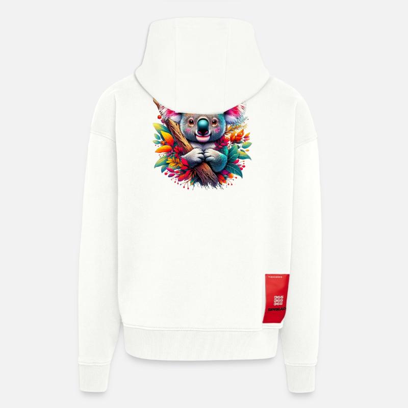 Koala - Veste à capuche bio épaisse oversize fabriqué en UE - OFF WHITE