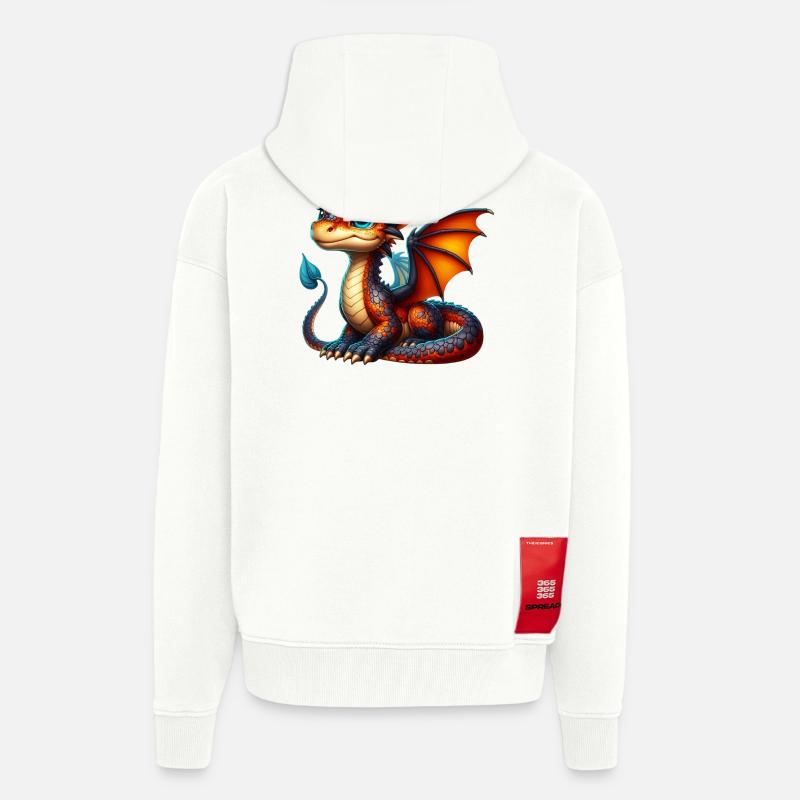 Dragon - Veste à capuche bio épaisse oversize fabriqué en UE - OFF WHITE
