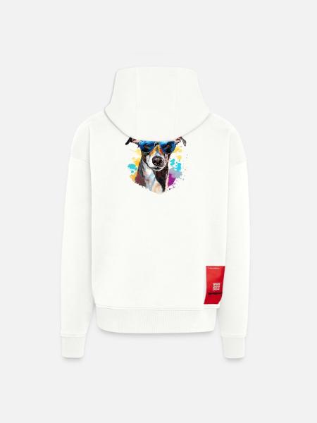 Wind chime with sunglasses - Zip Hoodie - made by SPREAD - OFF WHITE