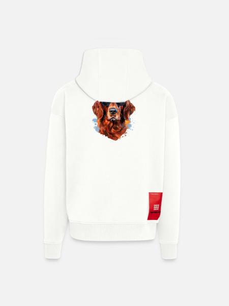 Irish Setter with Sunglasses - Zip Hoodie - made by SPREAD - OFF WHITE