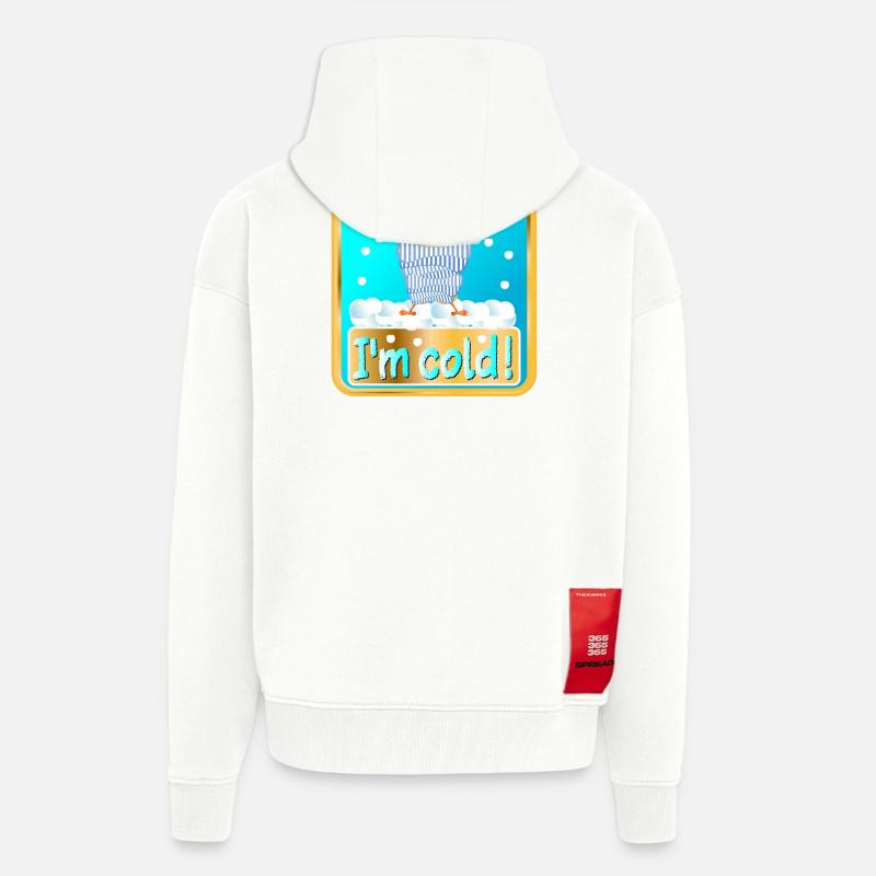 JEG ER KALD - VINTERKYLLING FJERFE - Heavyweight Oversized Organic hettejakke produsert i EU - OFF WHITE