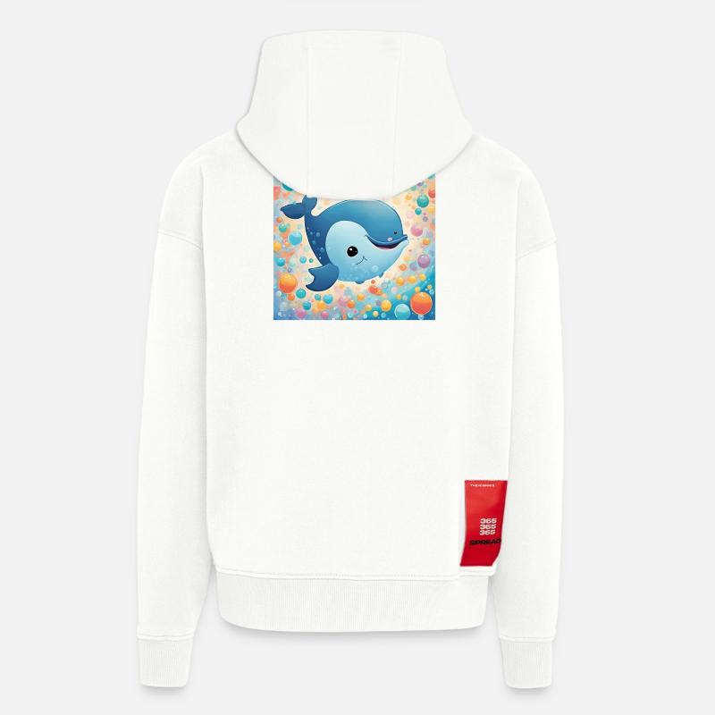 poster bébé, chambre d'enfant, nourrisson - Veste à capuche bio épaisse oversize fabriqué en UE - OFF WHITE