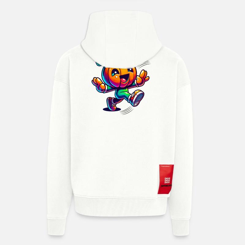 Dancing pumpkin - cute Halloween fun - Zip Hoodie - made by SPREAD - OFF WHITE