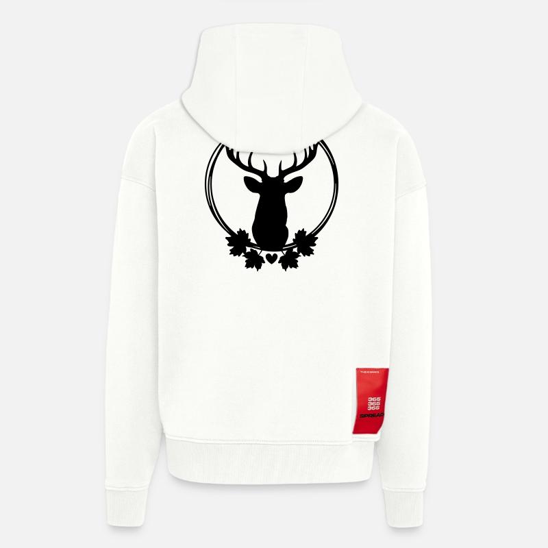 Kranz mit Hirsch - Zip Hoodie - made by SPREAD - OFF WHITE