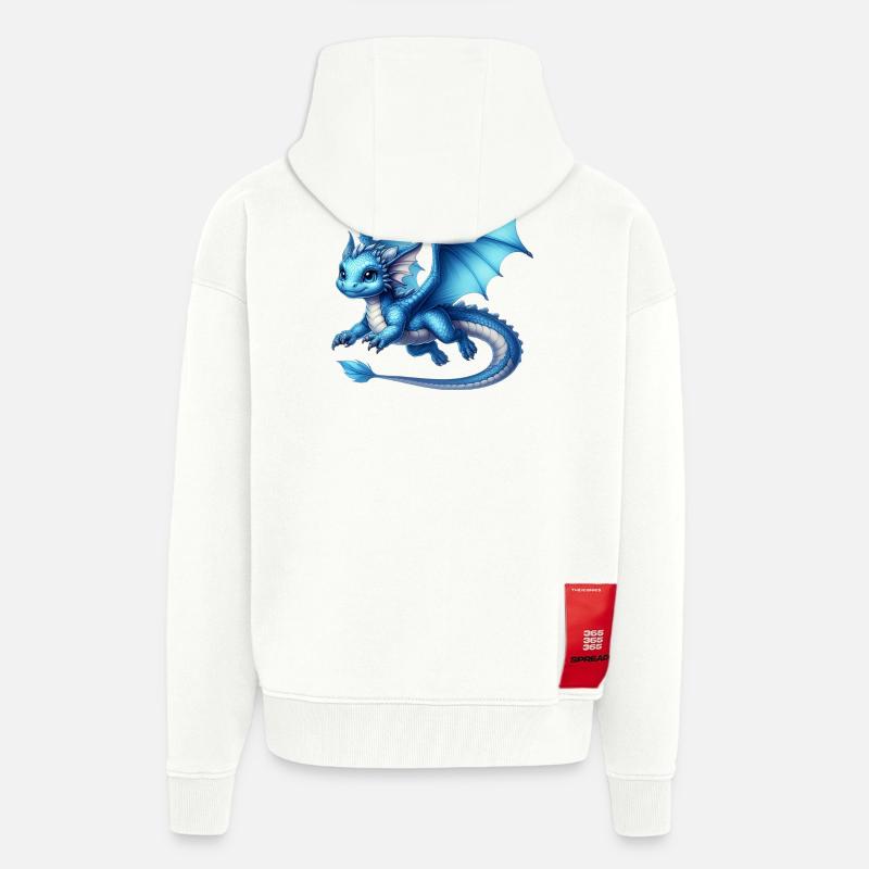 Dragon - Veste à capuche bio épaisse oversize fabriqué en UE - OFF WHITE