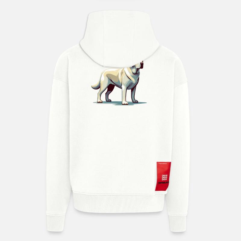 Standing White Labrador - Zip Hoodie - made by SPREAD - OFF WHITE