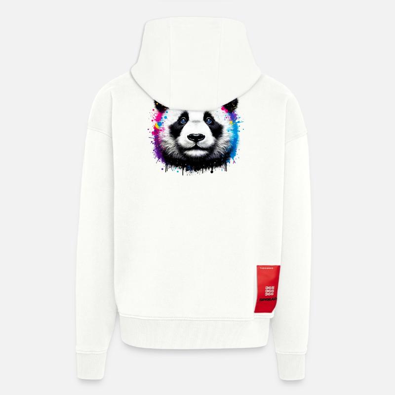 Panda - Veste à capuche bio épaisse oversize fabriqué en UE - OFF WHITE
